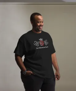 Czarna męska koszulka z pieczęcią Jana Sebastiana rozmiary od S do 5XL 21 unisex classic tee black front 6701176d8fcf8