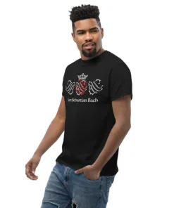 Czarna męska koszulka z pieczęcią Jana Sebastiana rozmiary od S do 5XL 16 unisex classic tee black left front 6701176d94fe7