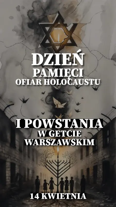 Ilustracja na wspomnienie o święcie 19 kwietnia | Dzień Pamięci Ofiar Holocaustu i Powstania w Getcie Warszawskim na blogu Moje Quo Vadis - mojequovadis.pl | PpiotrR.pl