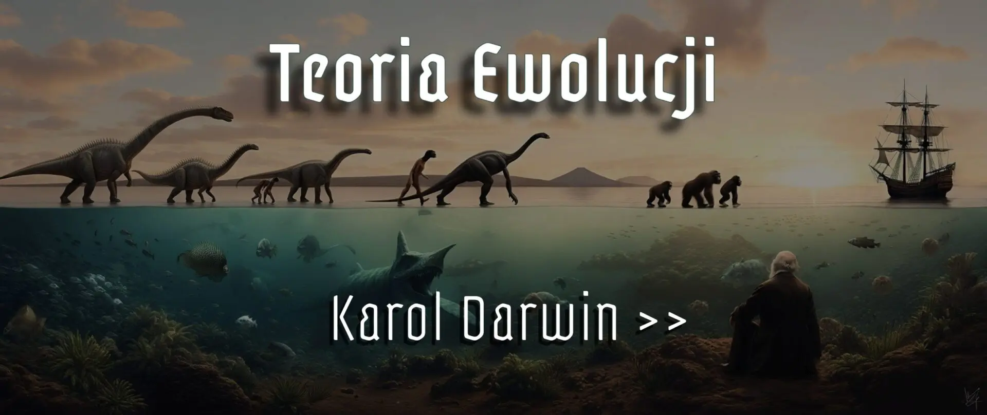 Karol Darwin - Teoria Ewolucji na banerze wspomnieniowym w blogu Moje Quo Vadis - mojequovadis.pl | ppiotrr.pl