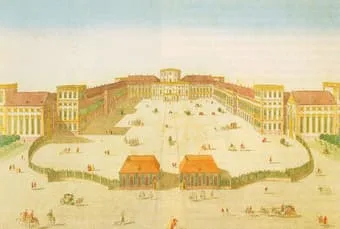 Ehrenhof Schloss Mannheim Guckkastenbild von G M Probst 1755 jpg