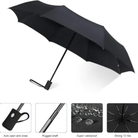 Vicloon automatyczny parasol, składany parasol,podróżny parasol, Teflon Coating, odporny na burzę, wzmocnione wiatroszczelne - obrazek 10