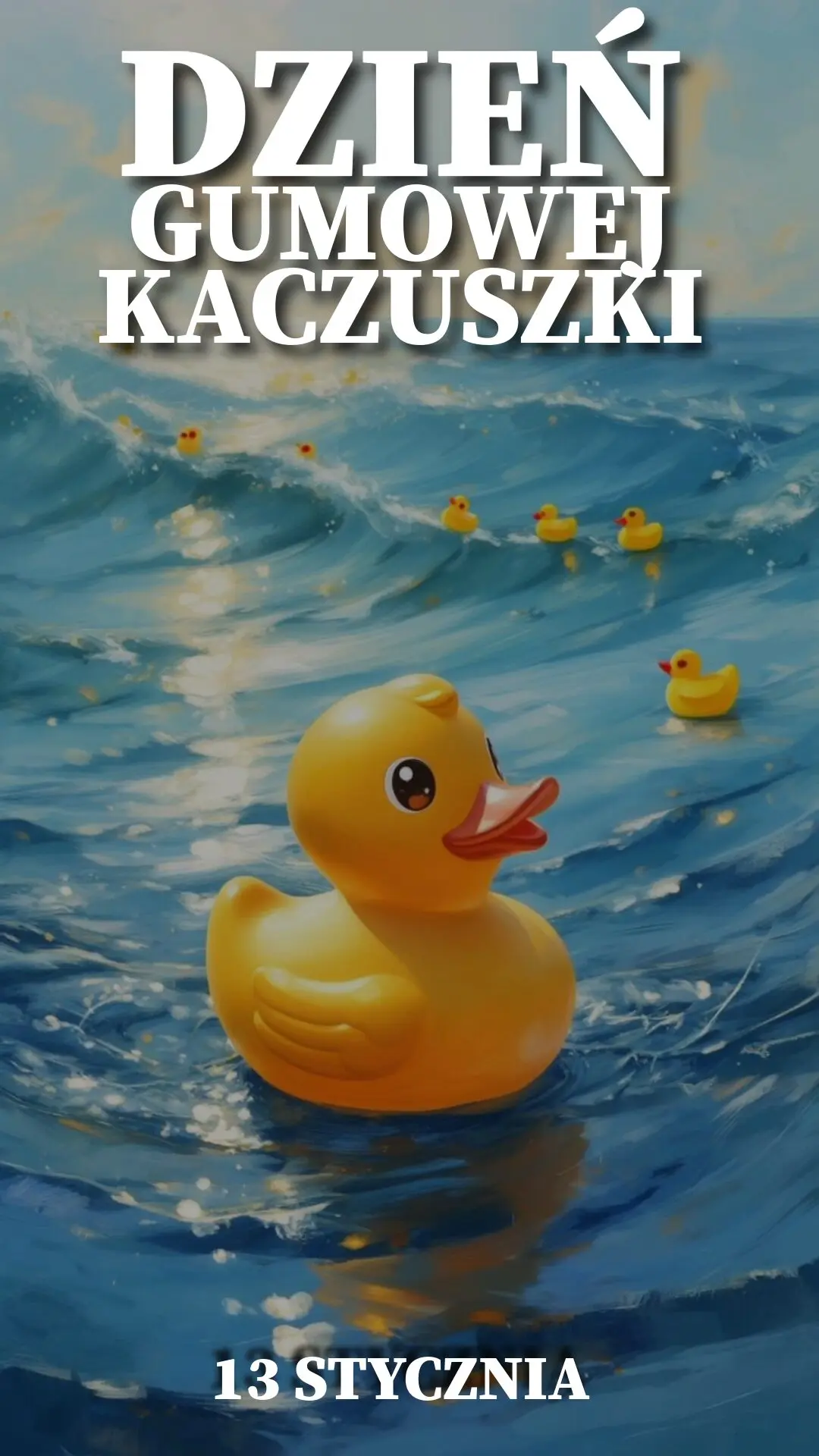 Ilustracja na wspomnienie o obchodach 13 stycznia Dnia Gumowej Kaczuszki w blogu Moje Quo Vadis - mojequovadis.pl | PpiotrR.pl