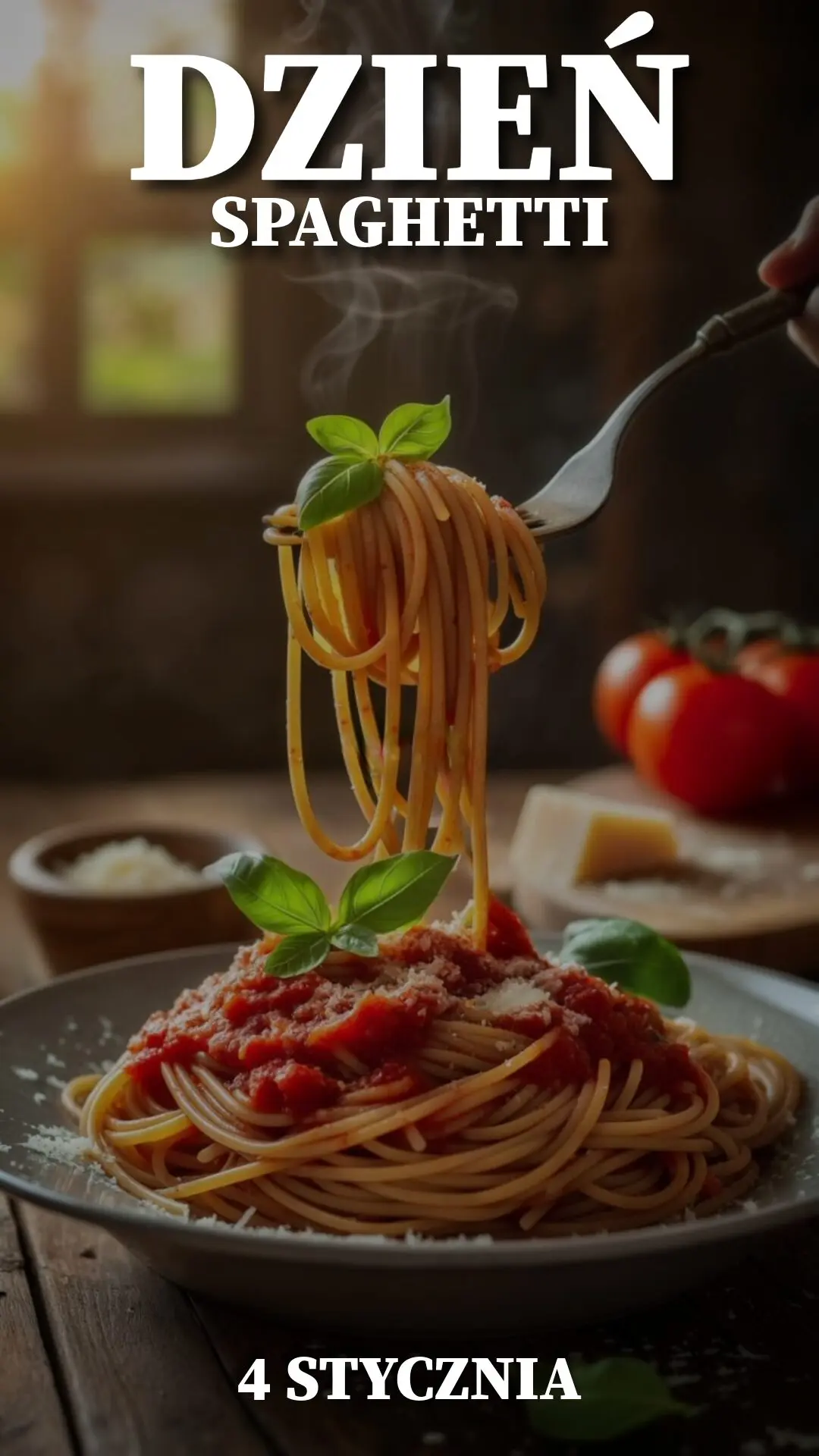 Ilustracja na wspomnienie o obchodach 4 stycznia Dniu Spaghetti w blogu Moje Quo Vadis - mojequovadis.pl | PpiotrR.pl