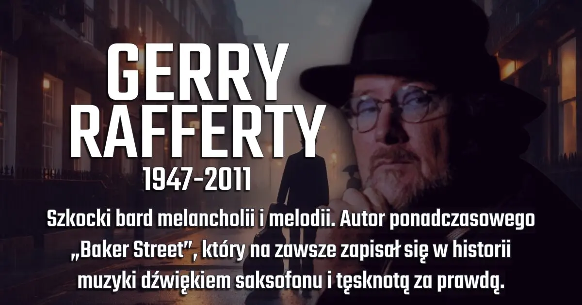 Gerry Rafferty na banerze wspomnieniowym w blogu Moje Quo Vadis - mojequovadis.pl | ppiotrr.pl