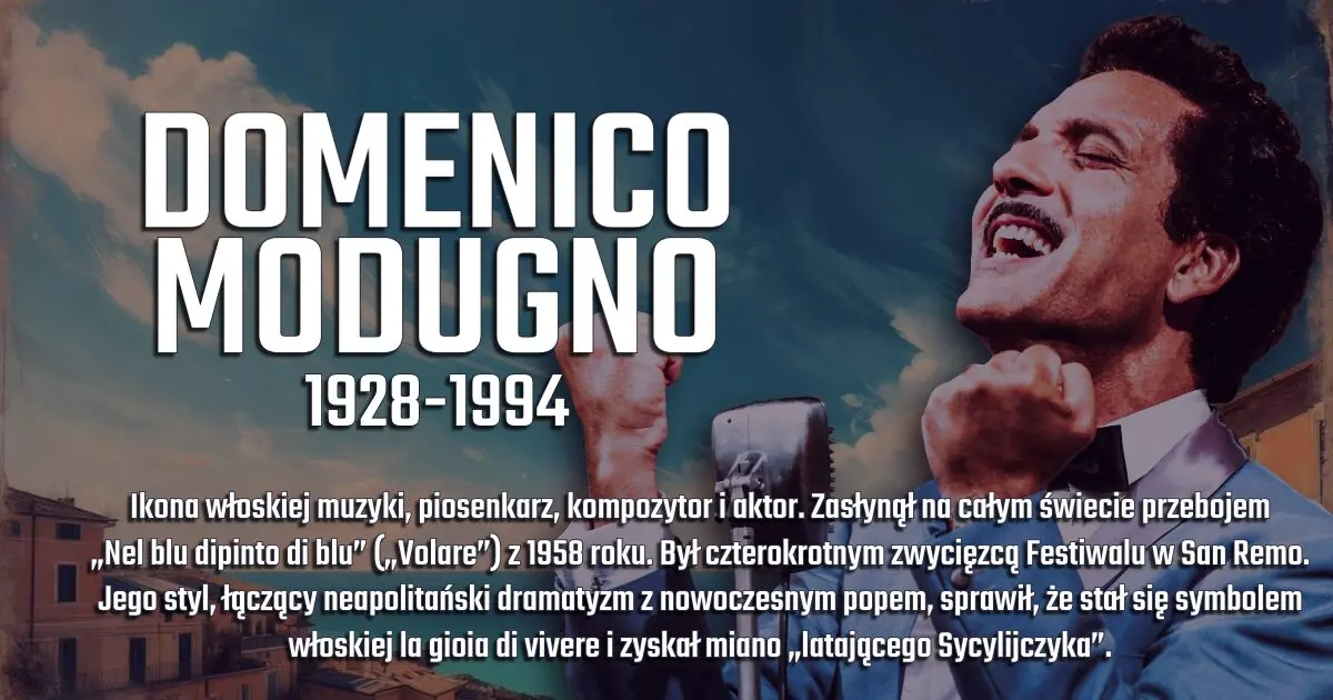 Domenico Modugno banerze urodzinowym w blogu Moje Quo Vadis - mojequovadis.pl | ppiotrr.pl