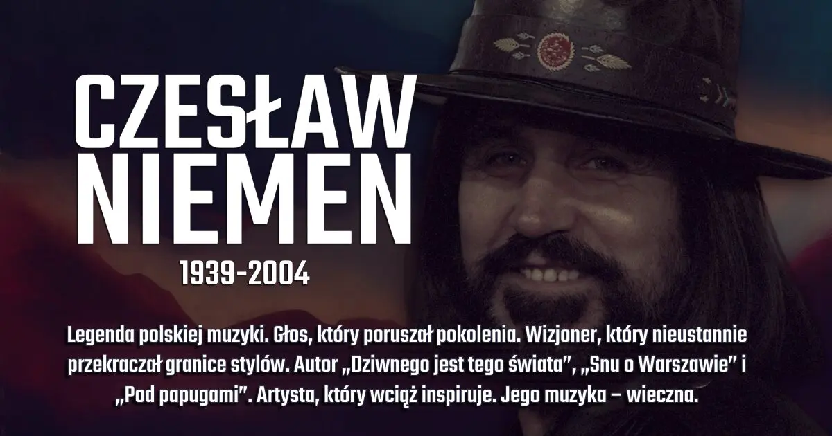 Czesław Niemen na banerze wspomnieniowym w blogu Moje Quo Vadis - mojequovadis.pl | ppiotrr.pl