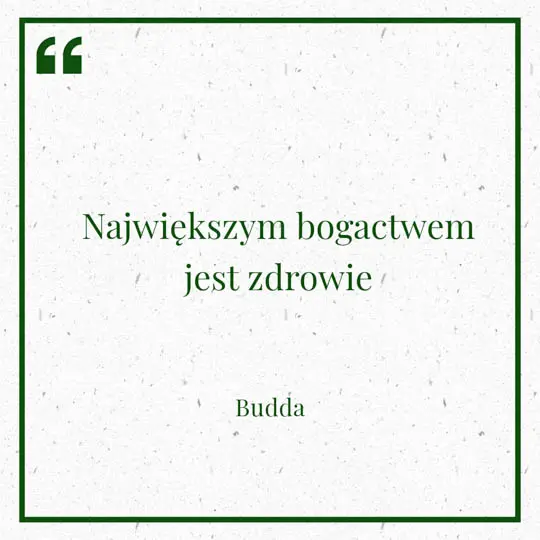 Grafika z Myślą dnia na 20 kwietnia "Największym bogactwem jest zdrowie" - Budda