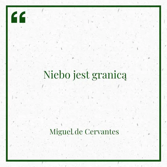 Grafika z Myślą dnia na 20 lipca "Niebo jest granicą" - Miguel de Cervantes