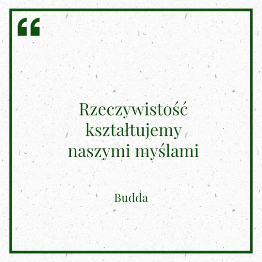 Grafika z Myślą dnia na 21 lutego "Rzeczywistość kształtujemy naszymi myślami" - Budda