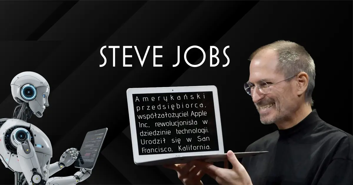 Steve Jobs - baner urodzinowy do treści artykułu o 24 lutym