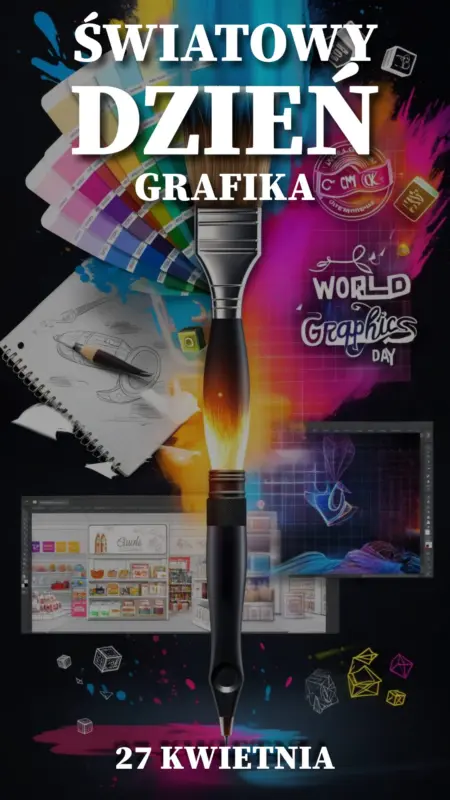 Ilustracja na wspomnienie o obchodach święta Światowego Dnia Grafika w dniu 27 kwietnia w blogu Moje Quo Vadis - mojequovadis.pl | PpiotrR.pl