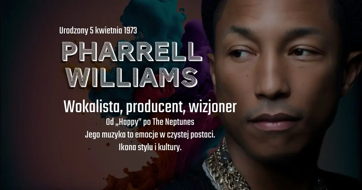 Baner urodzinowy dla urodzonego 5 kwietnia Pharrella Williamsa w blogu Moje Quo Vadis - mojequovadis.pl | ppiotrr.pl
