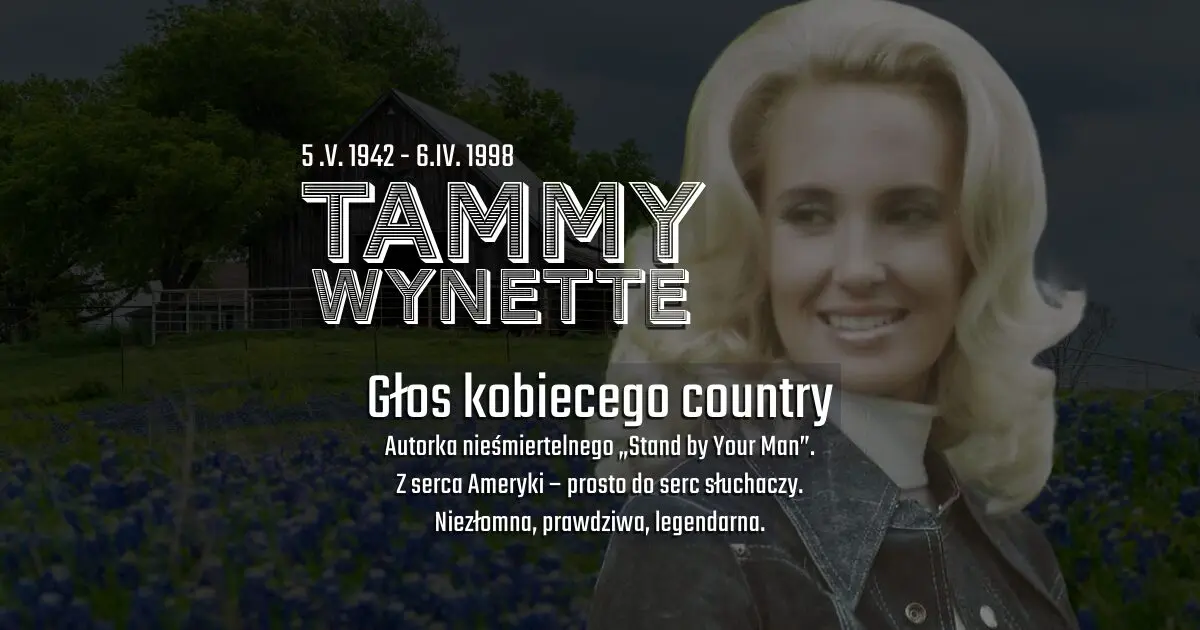 Baner wspominkowy dla zmarłej 6 kwietnia amerykańskiej wokalistki Country Tammy Wynette w blogu Moje Quo Vadis - mojequovadis.pl | ppiotrr.pl