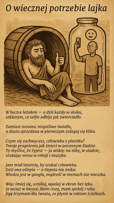 Poniedziałkowy Sonet na 7 kwietnia - O wiecznej potrzebie lajka
