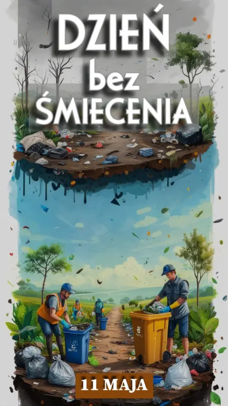 Ilustracja na wspomnienie o obchodach 11 maja z Dniem bez Śmiecenia w blogu Moje Quo Vadis - mojequovadis.pl | PpiotrR.pl
