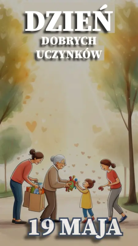 Ilustracja na wspomnienie o obchodach 19 maja Dnia Dobrych Uczynków w blogu Moje Quo Vadis - mojequovadis.pl | PpiotrR.pl