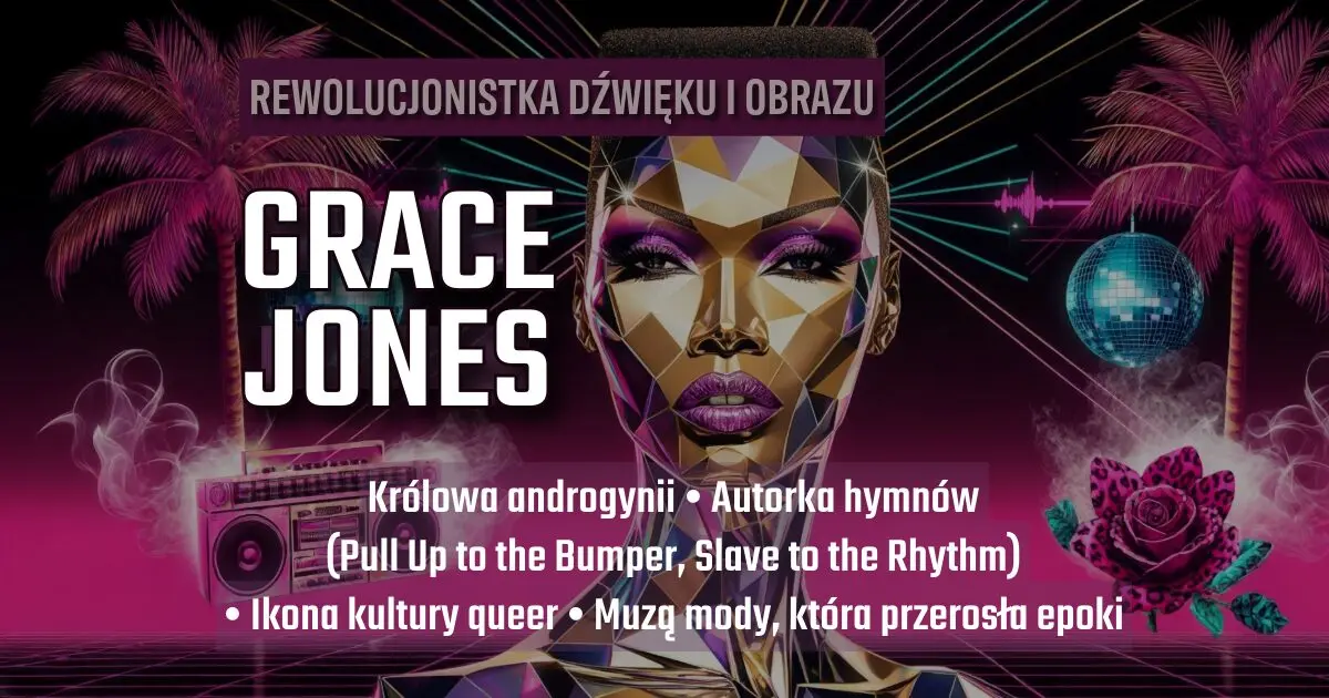 Grace Jones na urodzinowym banerze w blogu Moje Quo Vadis - mojequovadis.pl | ppiotrr.pl
