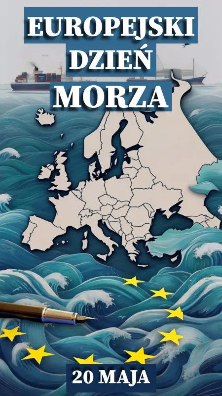 Ilustracja na wspomnienie o obchodach Europejskiego Dnia Morza dnia 20 maja w blogu Moje Quo Vadis - mojequovadis.pl | PpiotrR.pl