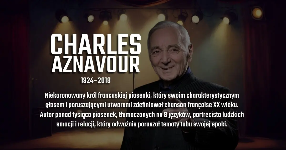 Charles Aznavour na urodzinowym banerze w blogu Moje Quo Vadis - mojequovadis.pl | ppiotrr.pl