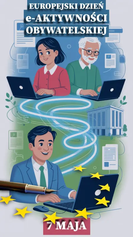 Ilustracja na wspomnienie o obchodach 7 maja - Europejskiego Dnia e-Aktywności Obywatelskiej w blogu Moje Quo Vadis - mojequovadis.pl | PpiotrR.pl