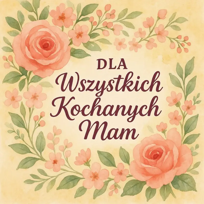 Kartka okolicznościowa Dla wszystkich kochanych Mam z okazji Dnia Matki w blogu Moje Quo Vadis