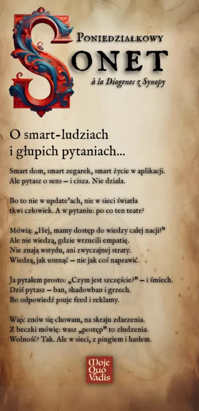 Poniedziałkowy Sonet na 5 maja o Smart-ludziach i głupich pytaniach