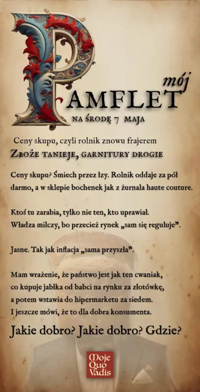 Srodowy Pamflet na 7 maja Zboze tanie garnitury drogie