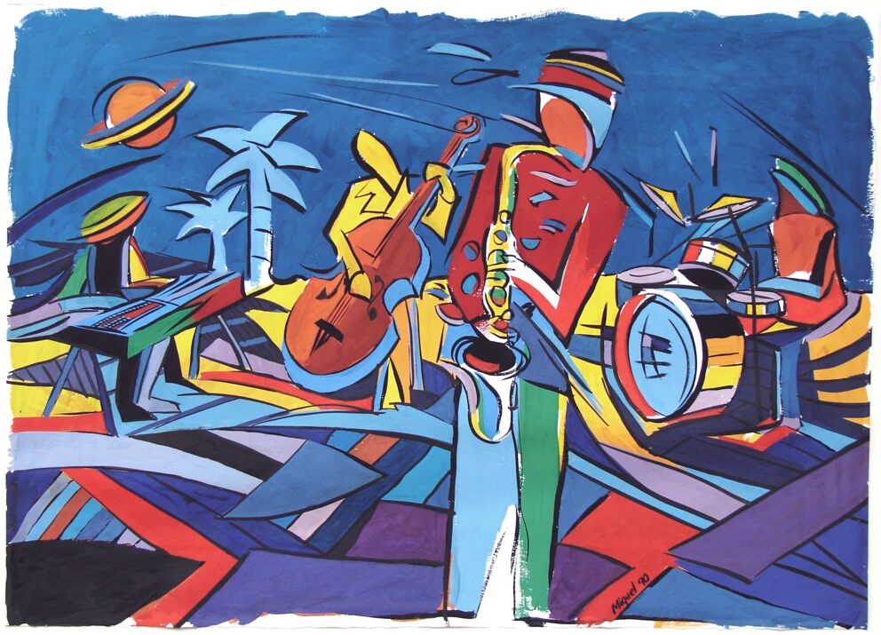 migueltomas pintura figura jazz sun ra