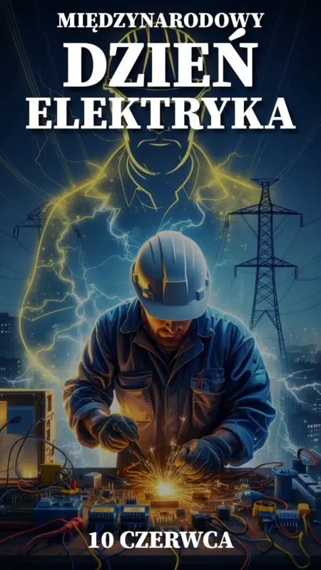 Ilustracja na wspomnienie o obchodach 10 czerwca Międzynarodowego Dnia Elektryka w blogu Moje Quo Vadis - mojequovadis.pl | PpiotrR.pl