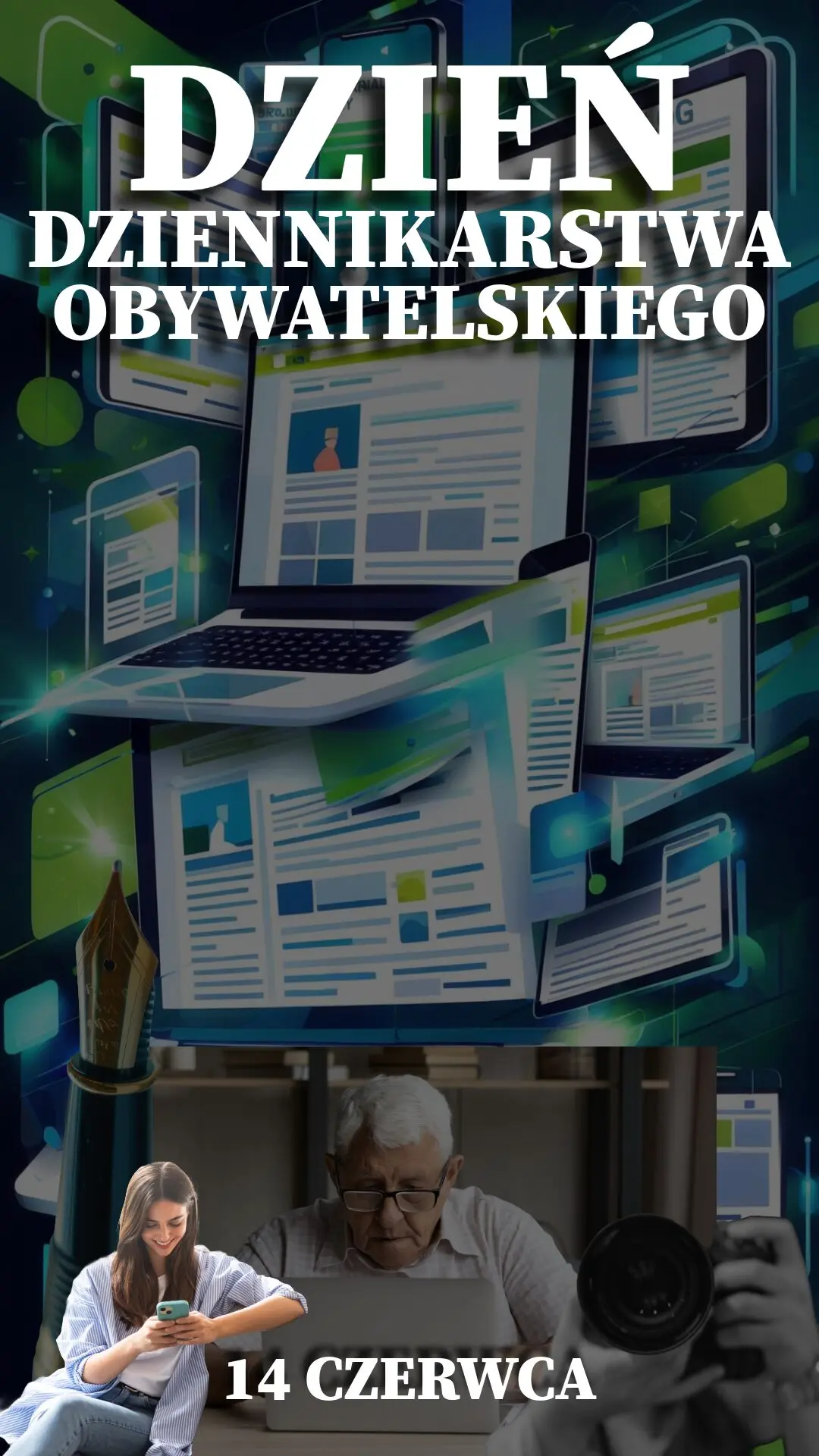 Ilustracja na wspomnienie o obchodach 14 czerwca Dnia Dziennikarza Obywatelskiego w blogu Moje Quo Vadis - mojequovadis.pl | PpiotrR.pl