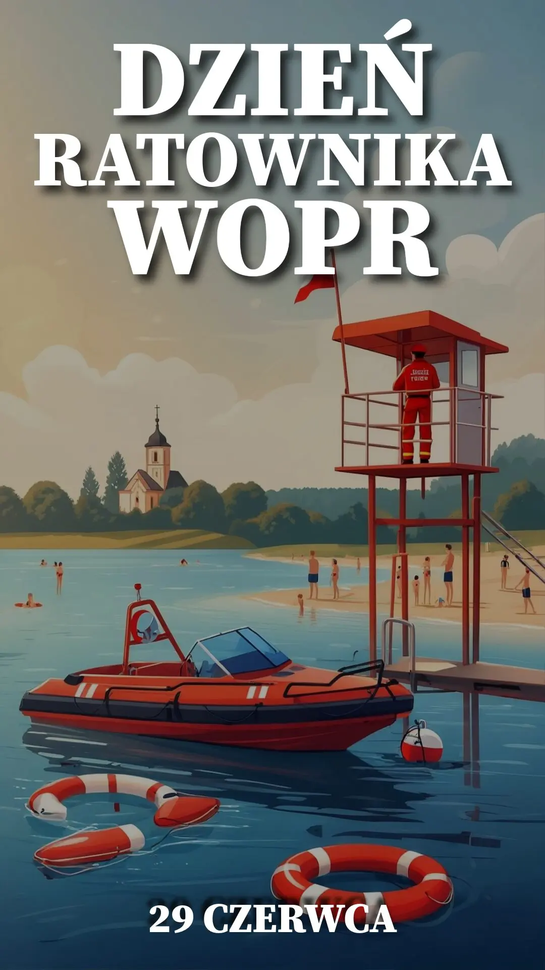 Ilustracja na wspomnienie o obchodach 29 czerwca Dnia Ratownika WOPR w blogu Moje Quo Vadis - mojequovadis.pl | PpiotrR.pl