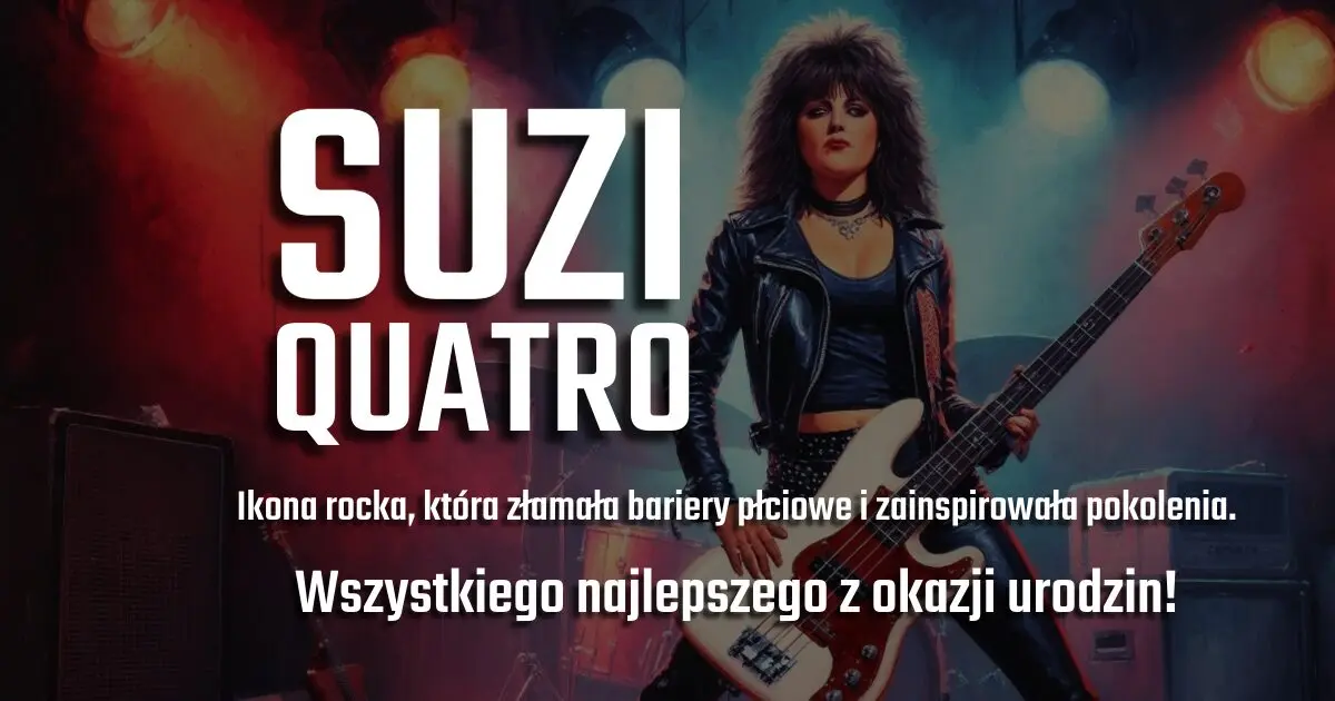 Suzi Quatro na urodzinowym banerze w blogu Moje Quo Vadis - mojequovadis.pl | ppiotrr.pl