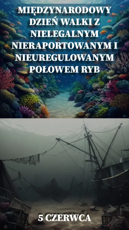 Ilustracja na wspomnienie o obchodach 5 czerwca - Międzynarodowego Dnia Walki z Nielegalnym Nieraportowanym i Nieuregulowanym Połowem Ryb w blogu Moje Quo Vadis - mojequovadis.pl | PpiotrR.pl