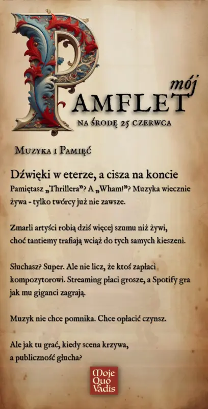 Srodowy Pamflet w duchu Voltaira na 25 czerwca – Dzwieki w eterze a cisza na koncie