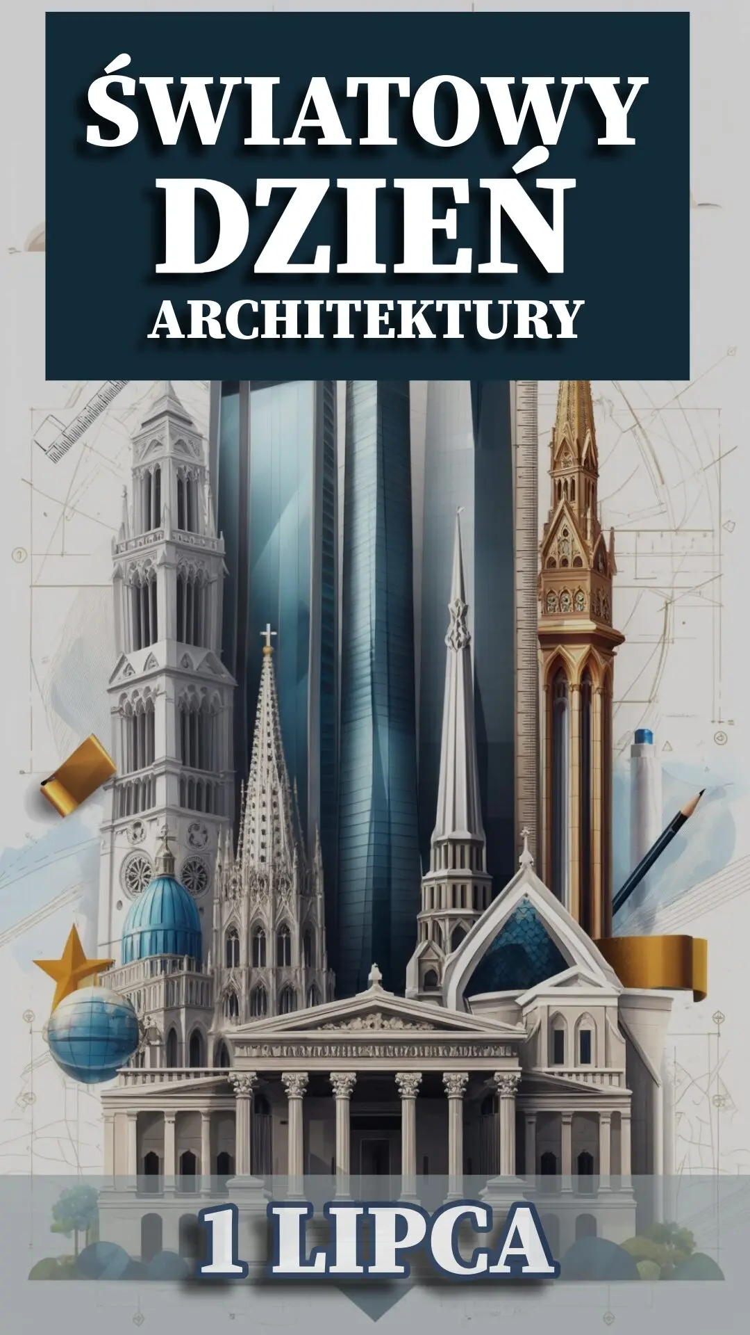 Ilustracja na wspomnienie o obchodach 1 lipca Świętowego Dnia Architektury w blogu Moje Quo Vadis - mojequovadis.pl | PpiotrR.pl