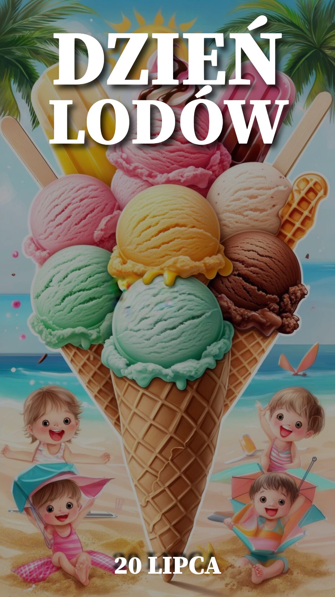 Ilustracja na wspomnienie o obchodach 20 lipca Dnia Lodów w blogu Moje Quo Vadis - mojequovadis.pl | PpiotrR.pl