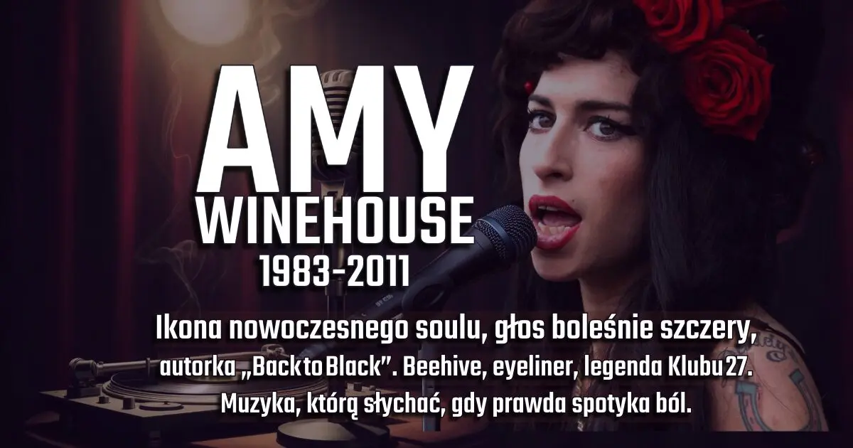 Amy Winehouse na banerze wspomnieniowym w blogu Moje Quo Vadis - mojequovadis.pl | ppiotrr.pl