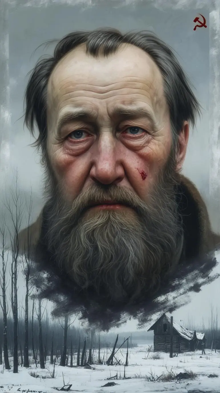Ilustracja na wspomnienie w blogu Moje Quo Vadis o nobliście Aleksandrze Sołżenicynie zmarłym 3 sierpnia 2008 roku. | mojequovadis.pl lub PpiotrR.pl