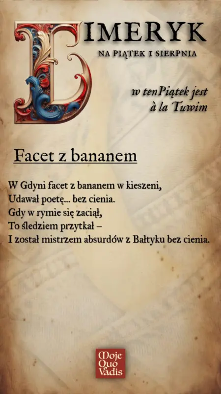 Piatkowy Limeryk w stylu Tuwima na 1 sierpnia – Facet z bananem