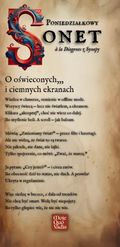 Poniedziałkowy Sonet na 6 stycznia_O oświeconych i ciemnych ekranach