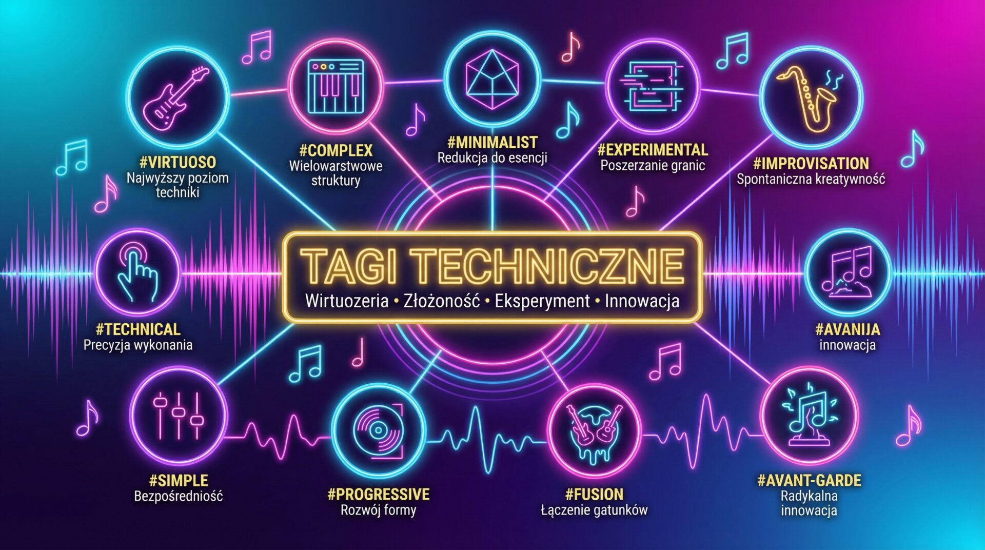 Baner kategorii muzycznych tagów technicznych