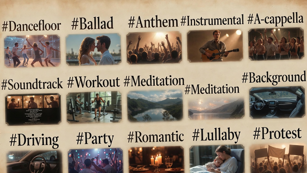 Tagi funkcjonalne - Baner kategorii muzycznych tagów funkcjonalnych