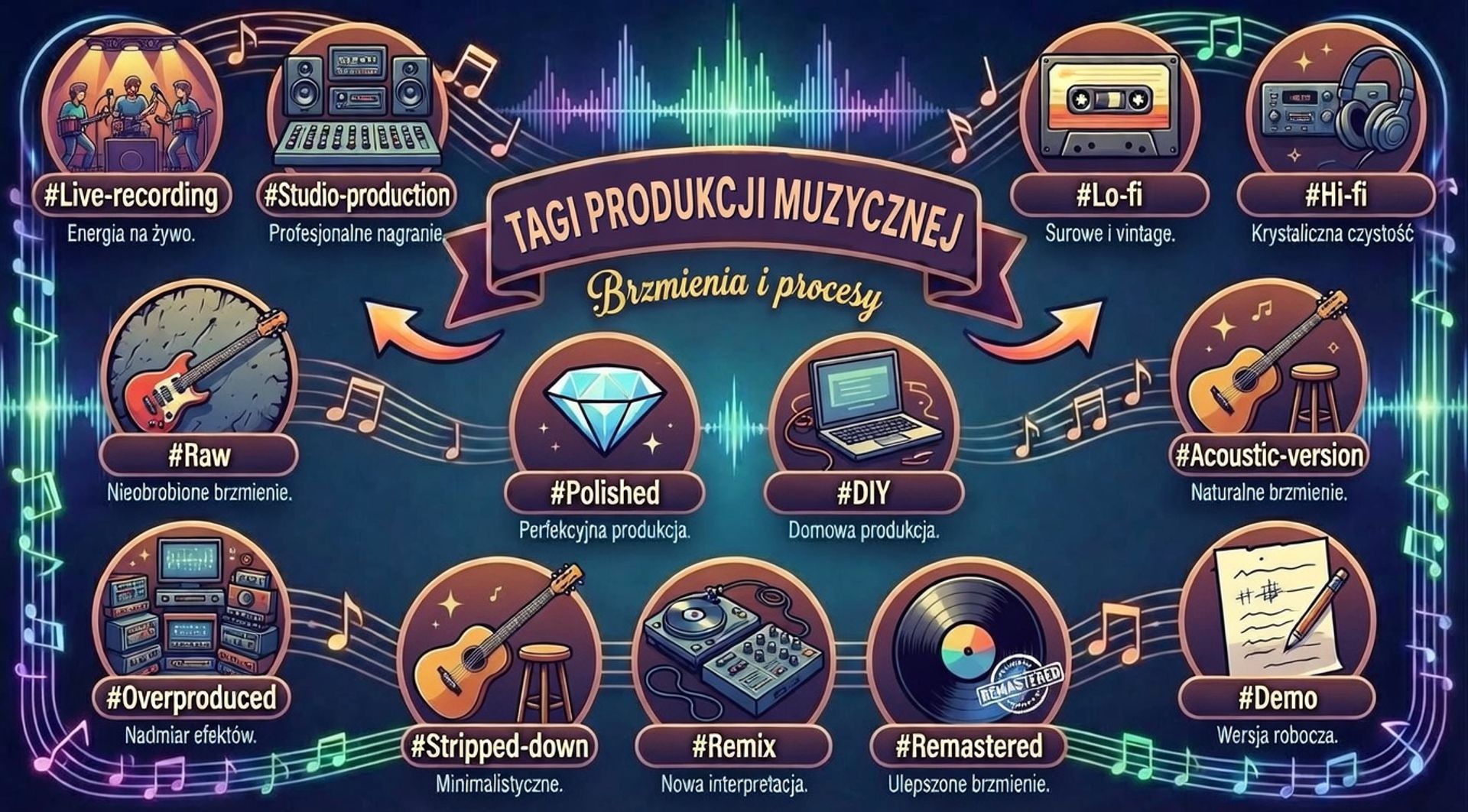 Tagi produkcyjne - Baner kategorii muzycznych tagów produkcyjnych