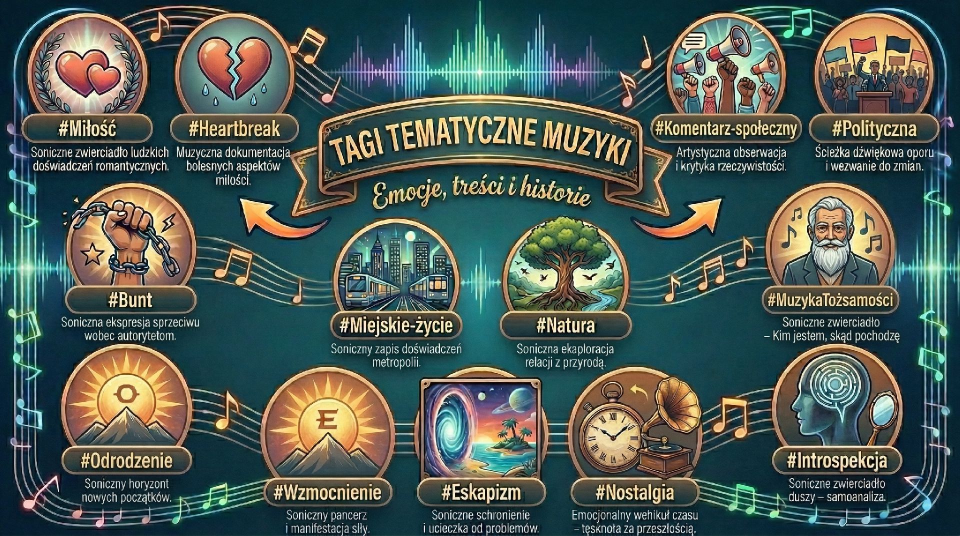 Tagi tematyczne - Baner kategorii muzycznych tagów tematycznych