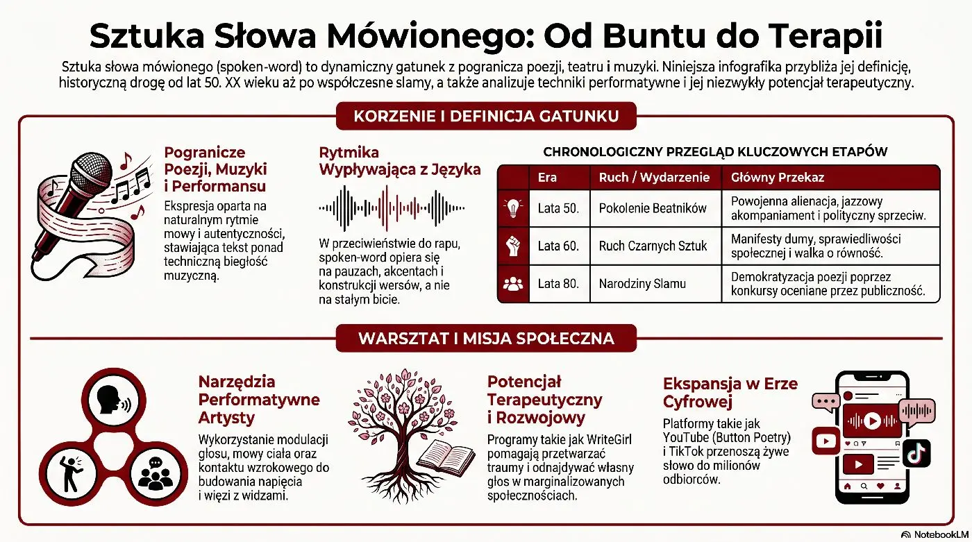 Przewodnik po sztuce słowa mówionego - infografika